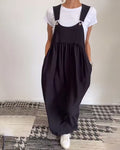 Kleid Lässig Einfarbig Hosenträger
