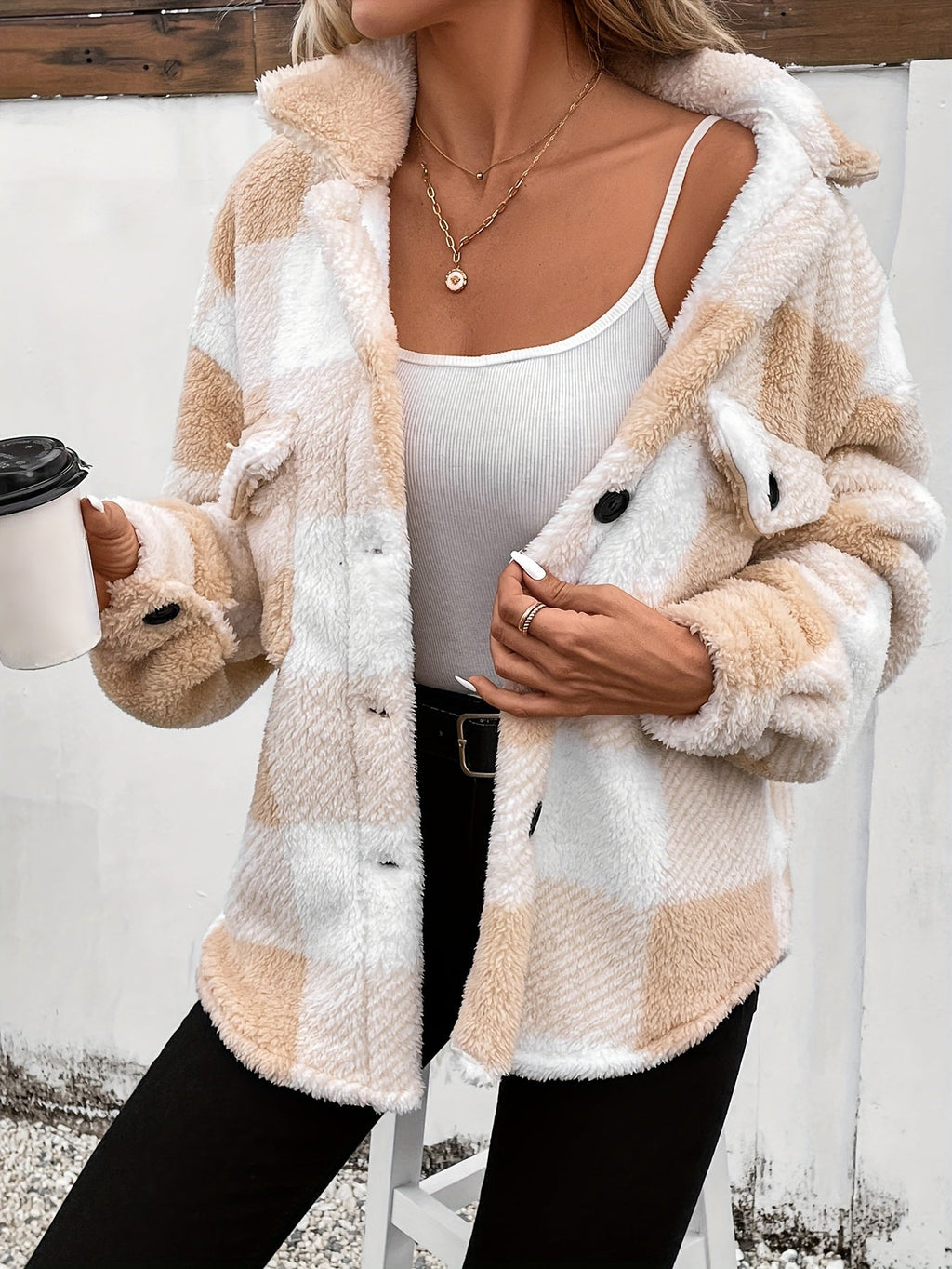 Flanellhemd mit Karos Polyester Warm und Stilvoll