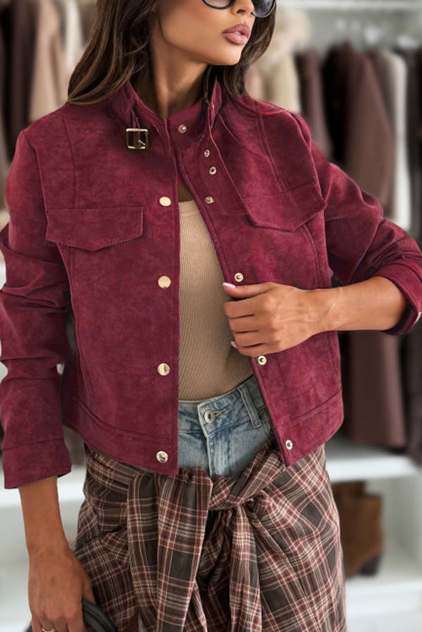 langärmelige Freizeitjacke mit Knöpfen