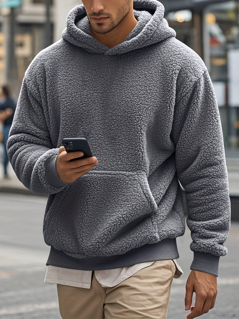 Weiche Fleece-hoodie Polyester Komfort und Stil
