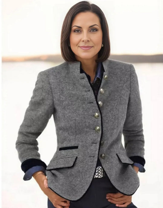 Damen Kurzjacke mit Mehrknopfleiste und Farbakzenten | ShopNory