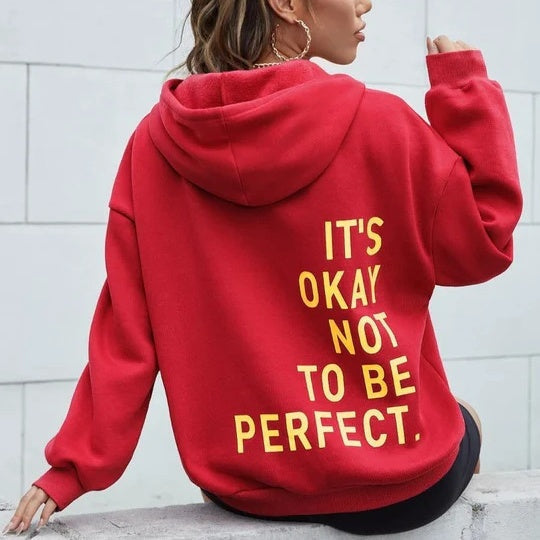 ShopNory Damen Hoodie mit Rückenprint und Kapuze
