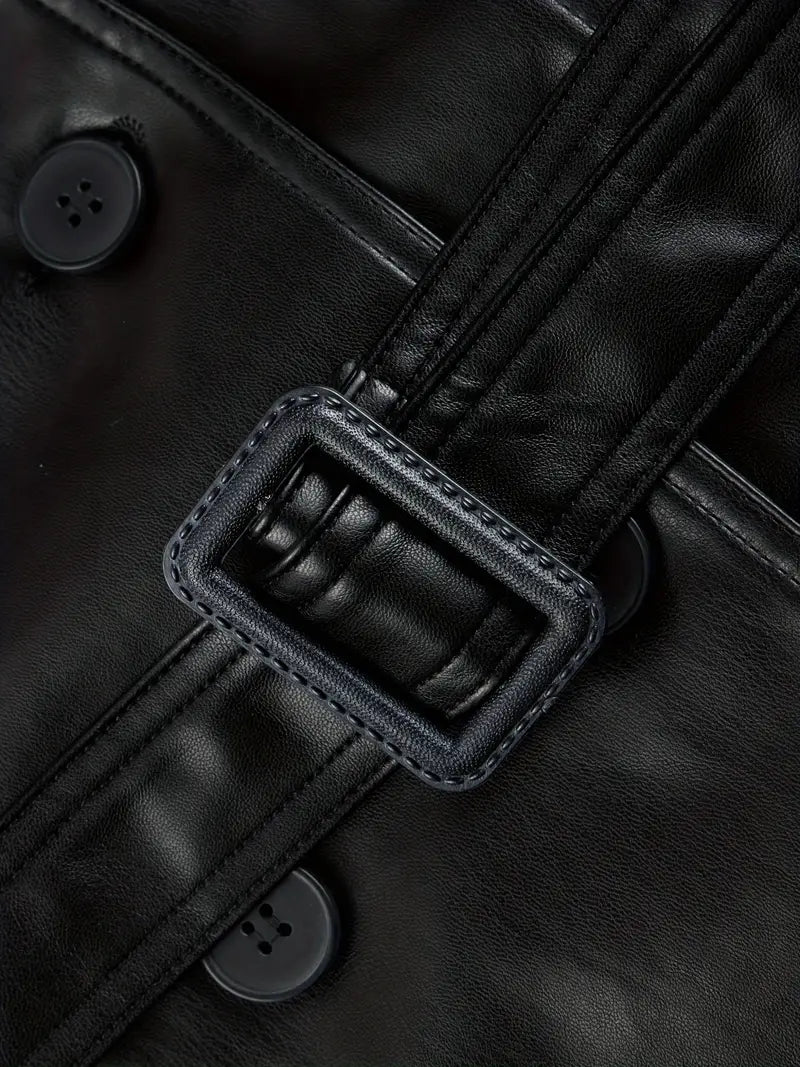 Shopnory | Trenchcoat - stilvolle lange schwarze Damenjacke