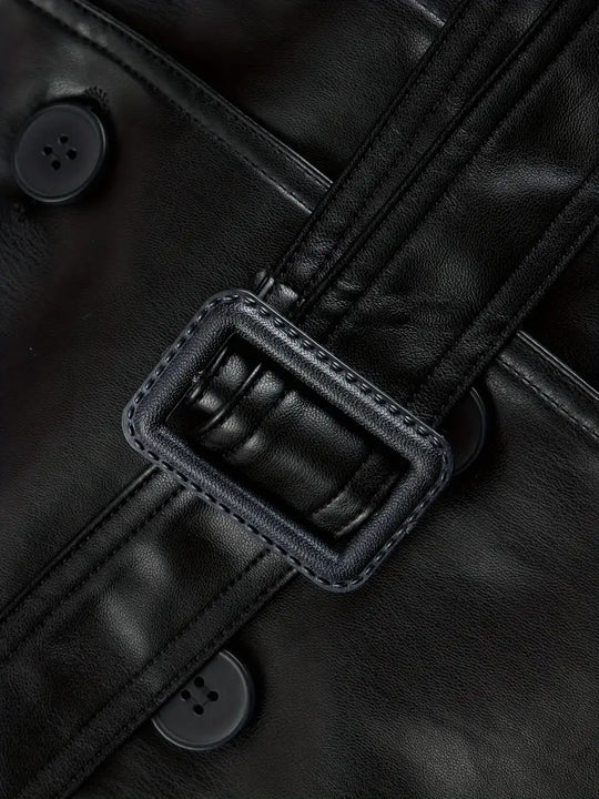 Shopnory | Trenchcoat - stilvolle lange schwarze Damenjacke