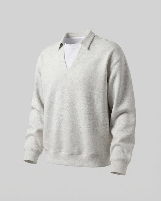 Damen Freizeit- und eleganter Sweatshirt mit Hemdkragen Shop Nory