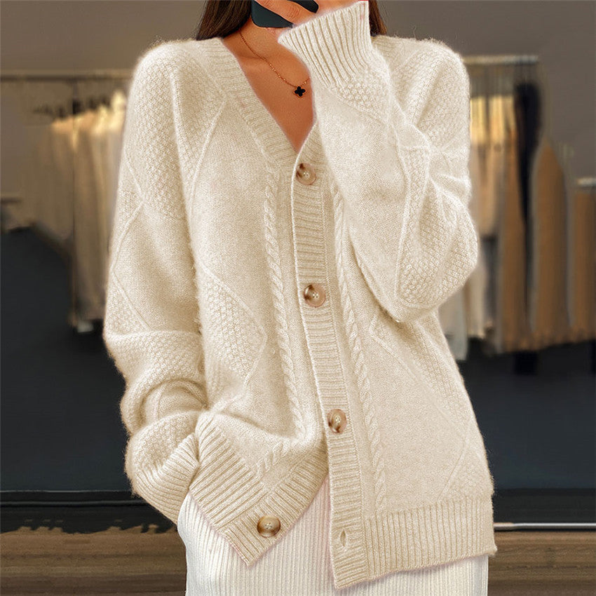 Strickjacke mit V-Ausschnitt