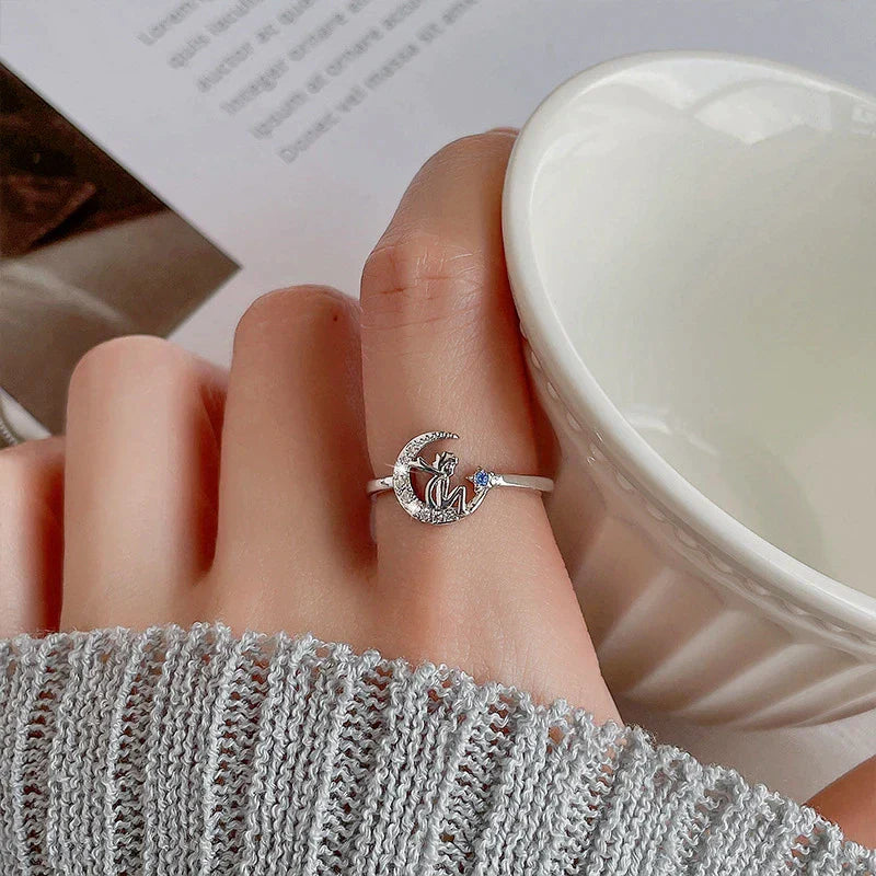Märchenhafte Zirkon Halbmond Kleiner Prinz Ring | Shop Nory