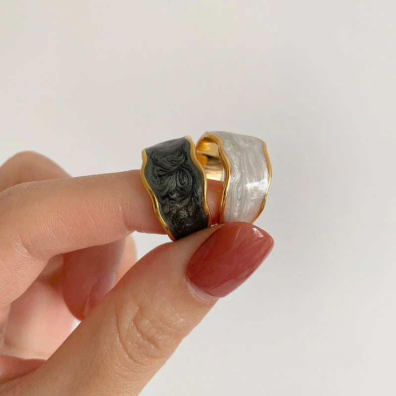 Mode Emaille Breiter Ring | Shop Nory