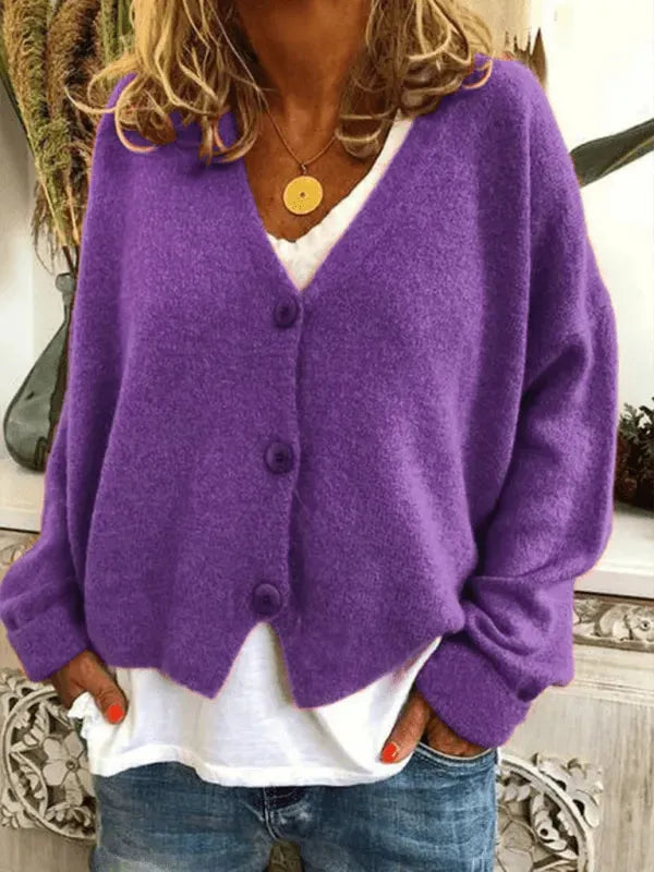 Lockere Frauen Strickjacke Pullover