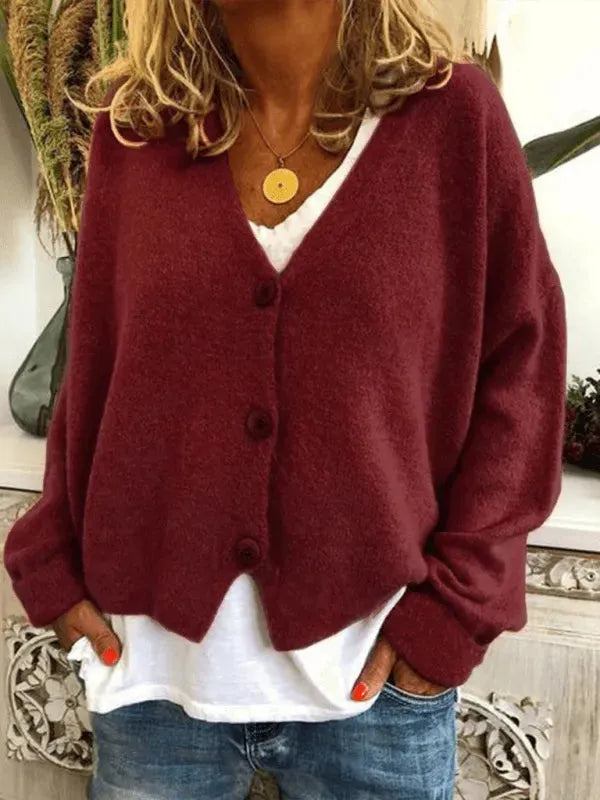Lockere Frauen Strickjacke Pullover
