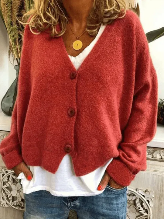 Lockere Frauen Strickjacke Pullover