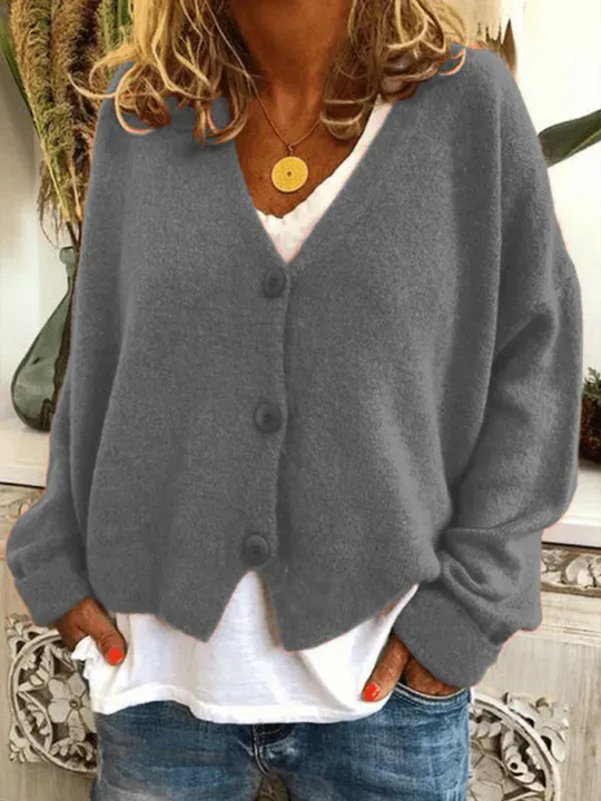 Lockere Frauen Strickjacke Pullover