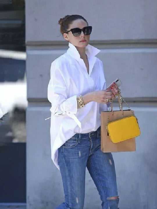 Schicke, Oversized Bluse mit Knopfleiste für Damen