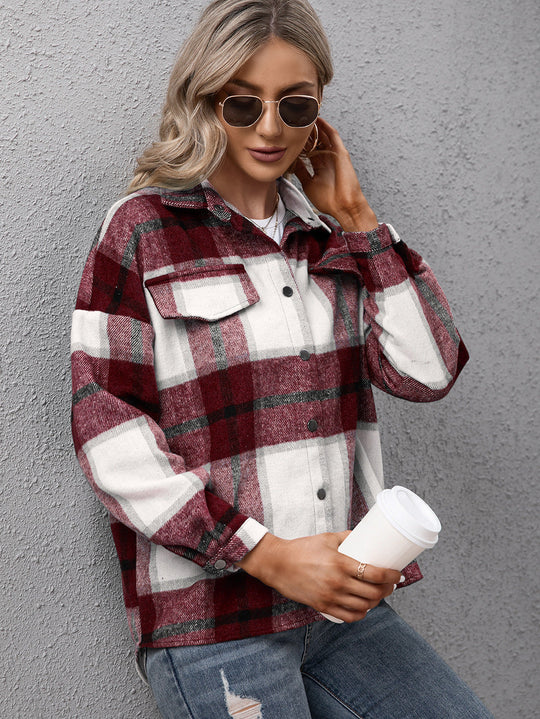 Shopnory | Karierter Langarmhemdjacke