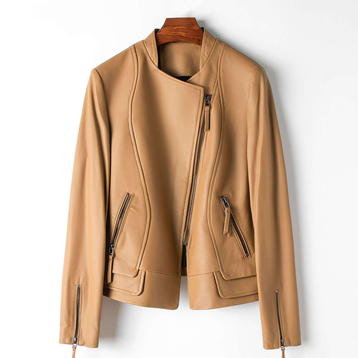 Damen Stilvolle Lederjacke
