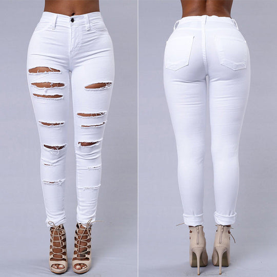 Skinny Damen Jeans - Hohe Taille, Lässiger Bleistiftschnitt