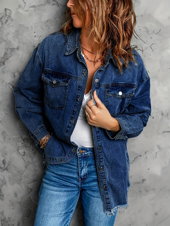 Lässige Denim Überhemden mit Taschen 100% Baumwolle Stilvoll und LanglR&Big