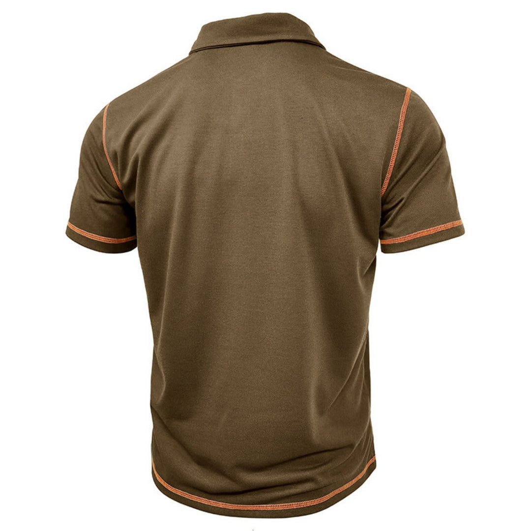 Kurzärmeliges Poloshirt zum Spleißen