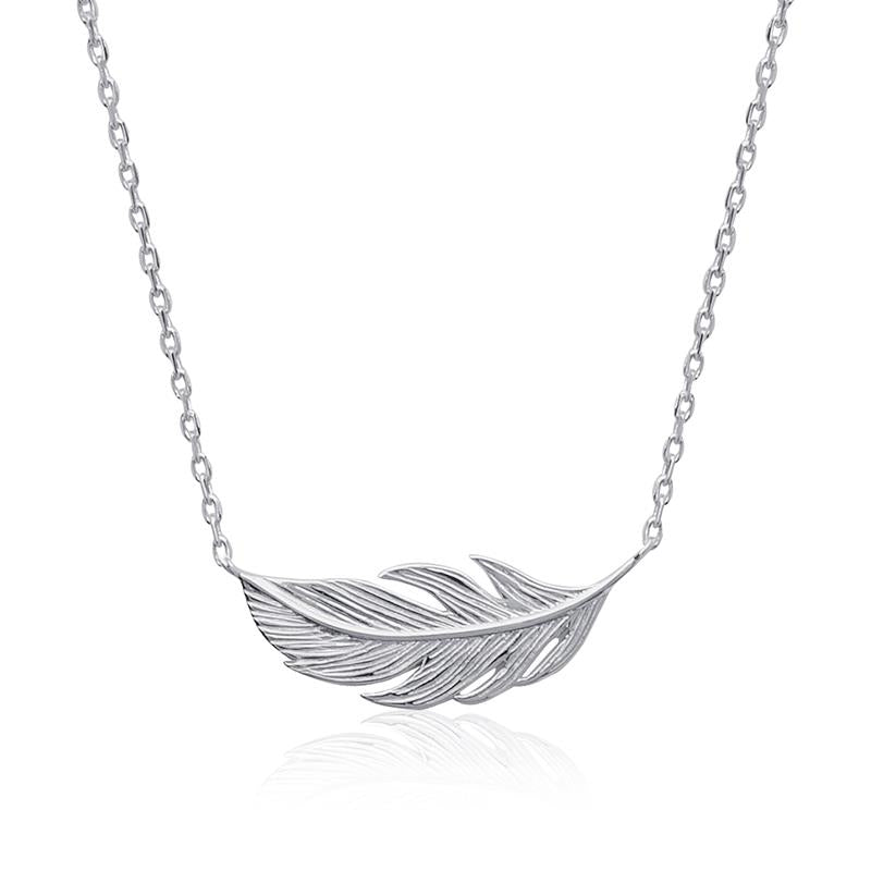 Kette mit Anhänger Feder Vogel aus Silber | Shop Nory