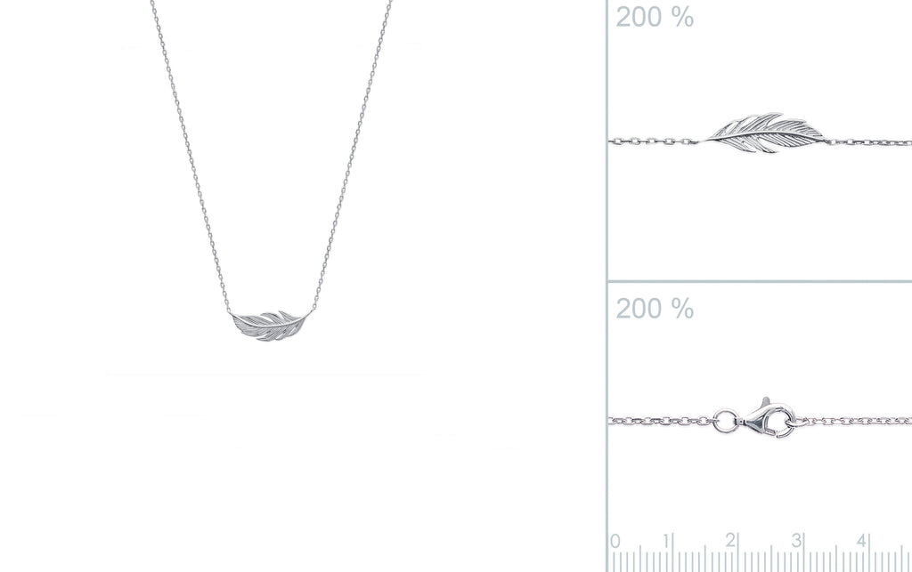 Kette mit Anhänger Feder Vogel aus Silber | Shop Nory