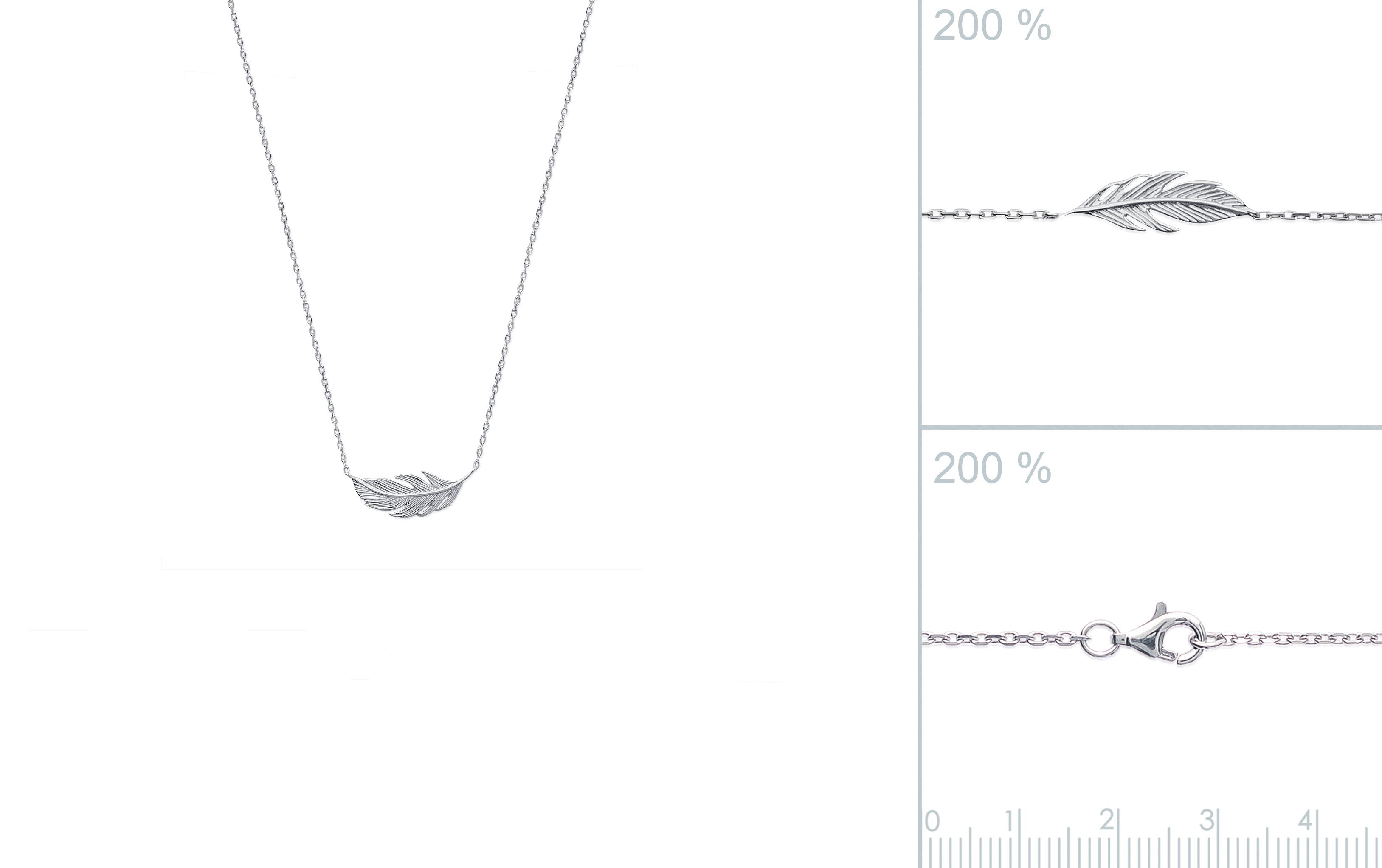 Kette mit Anhänger Feder Vogel aus Silber | Shop Nory