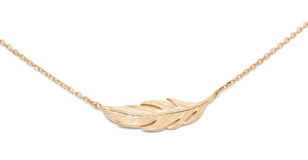 Kette mit Feder | 16Karat vergoldet | Shop Nory