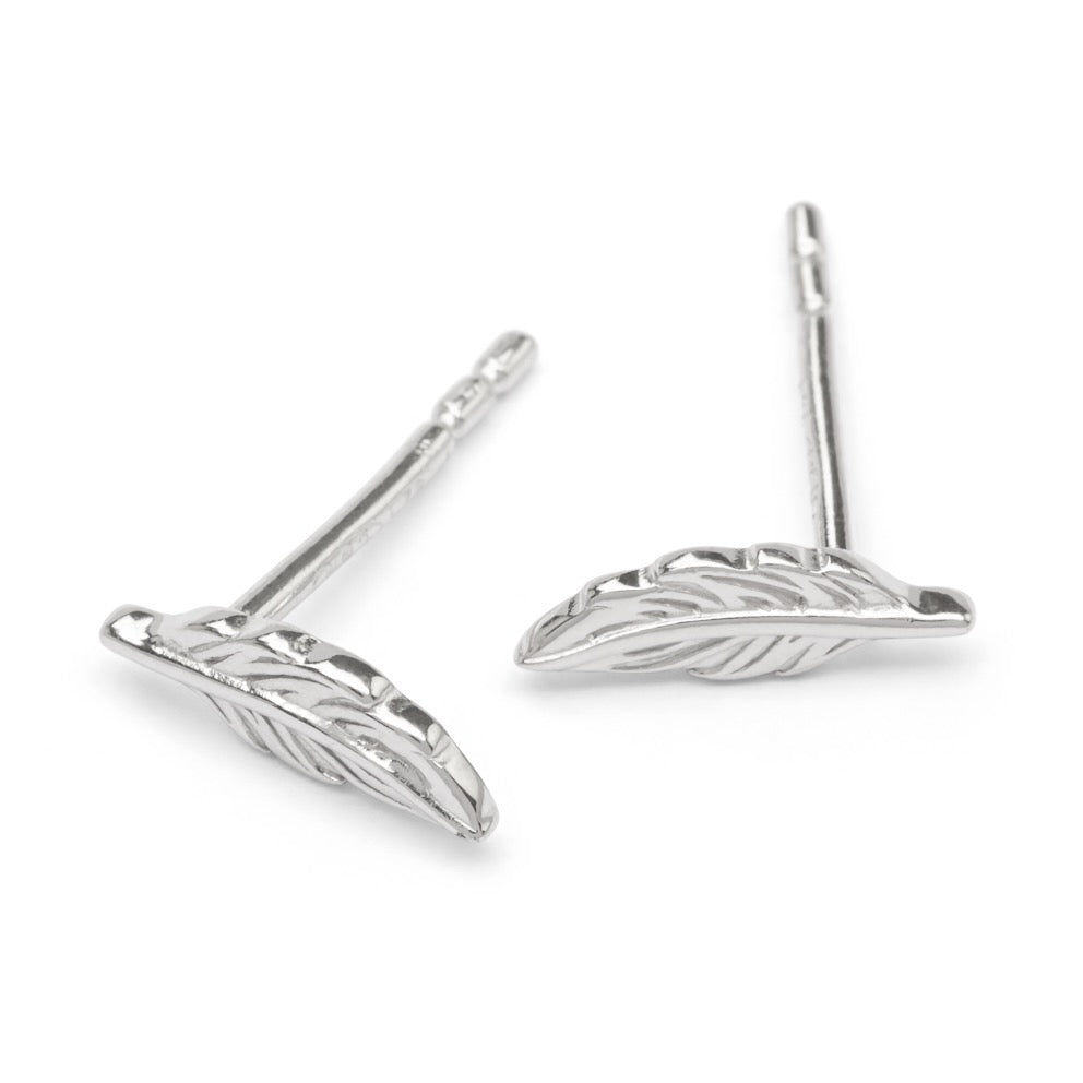 Ohrstecker Feder Boho Hippie Leichtigkeit Silber - Ohrringe für Damen | Shop Nory