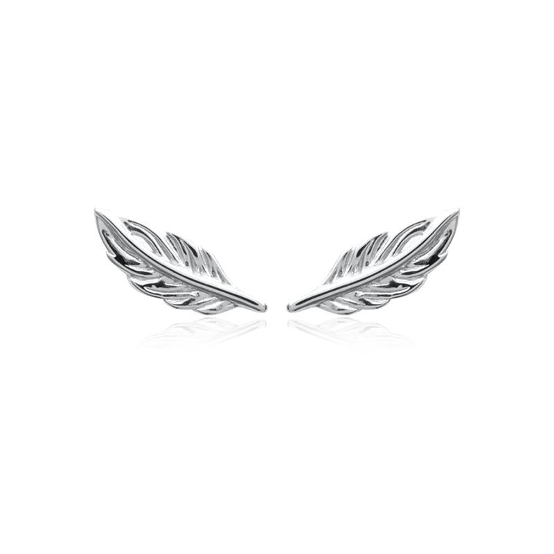 Ohrstecker Feder Boho Hippie Leichtigkeit Silber - Ohrringe für Damen | Shop Nory