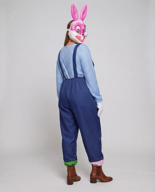 Damen Kostüm für Karneval mit Hasenmaske und Latzhose Shop Nory