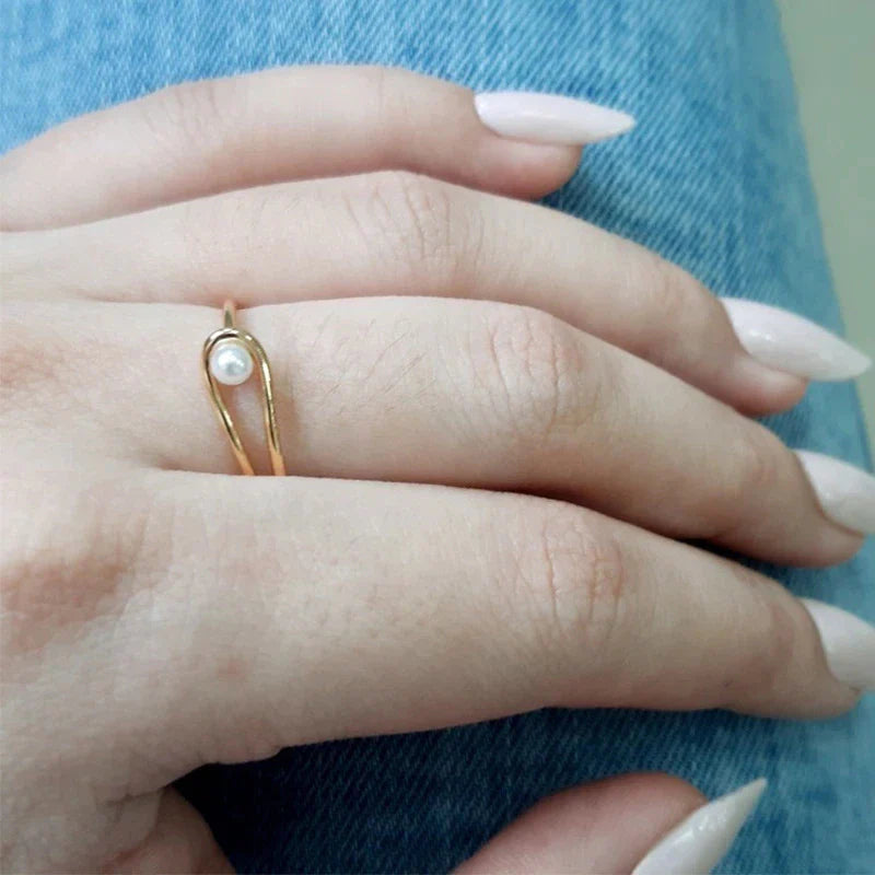 Feine Perle Dünner Ring | Shop Nory