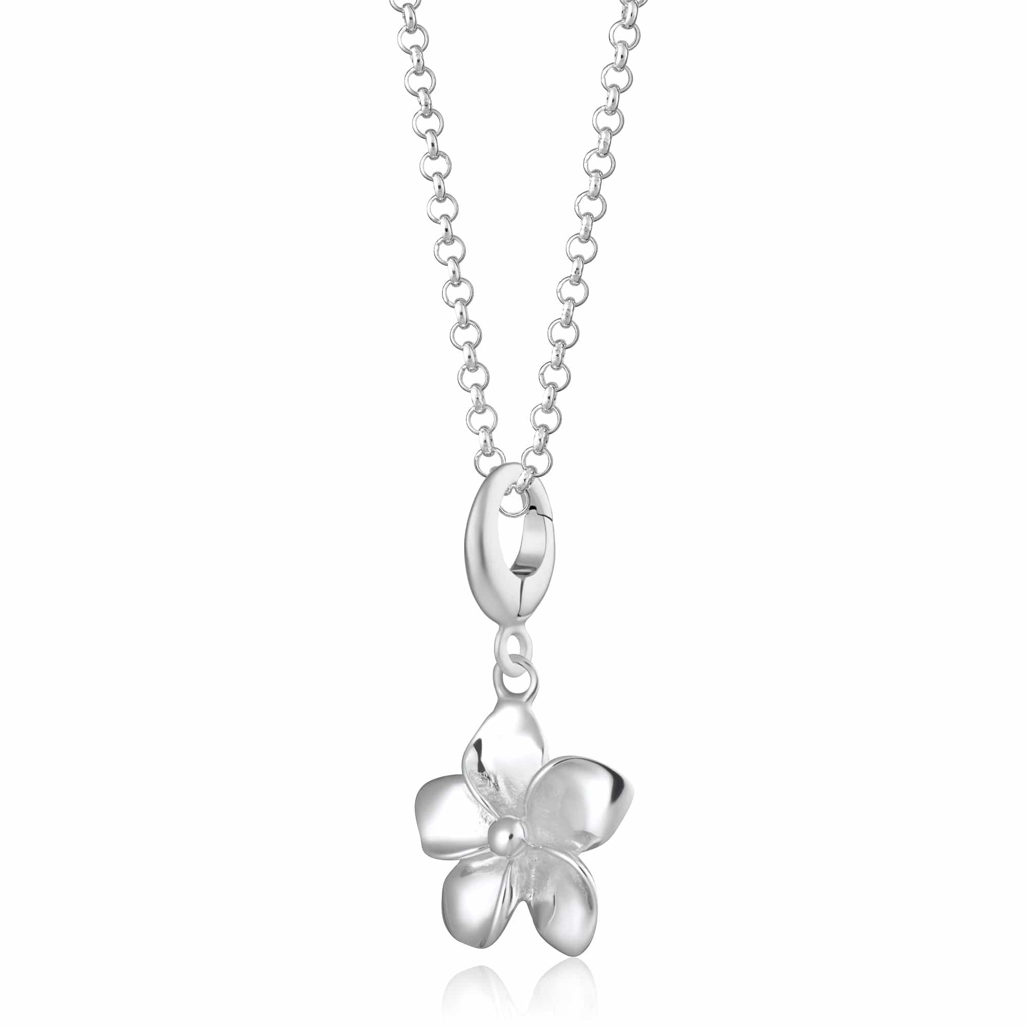 Silberne Blumenanhänger Halskette | Shop Nory