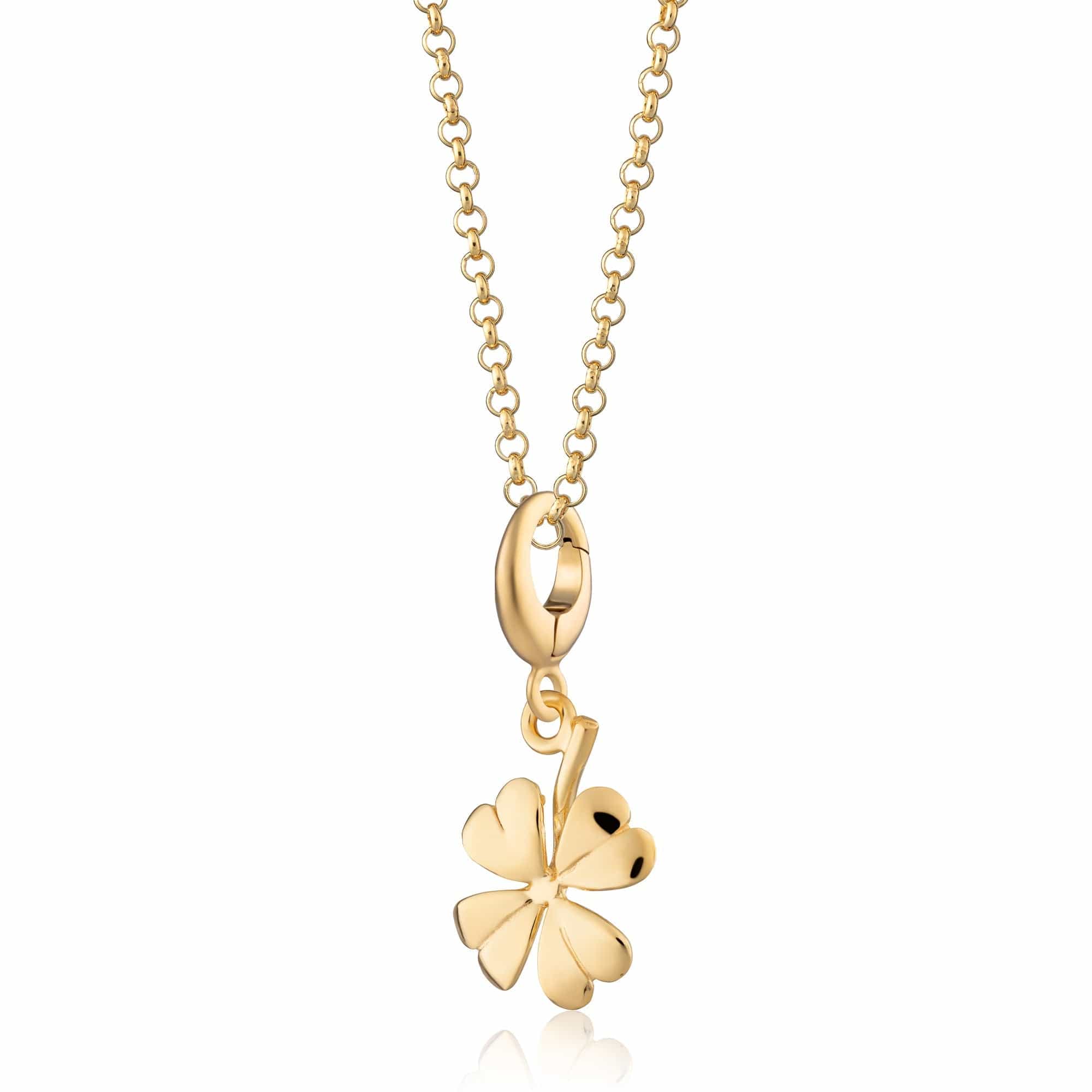 Gold Vierblättriges Kleeblatt Charm Halskette | Shop Nory