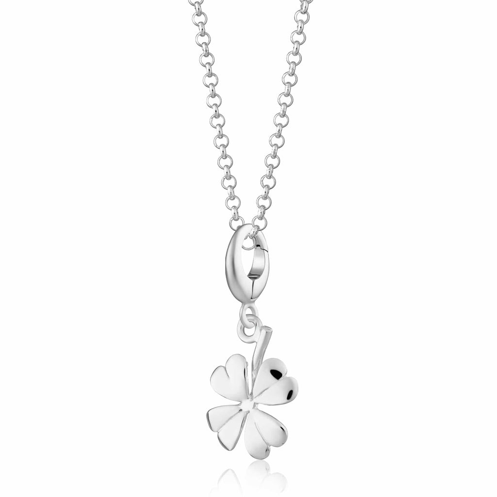 Silber Vierblättriger Kleeblatt Anhänger Halskette | Shop Nory