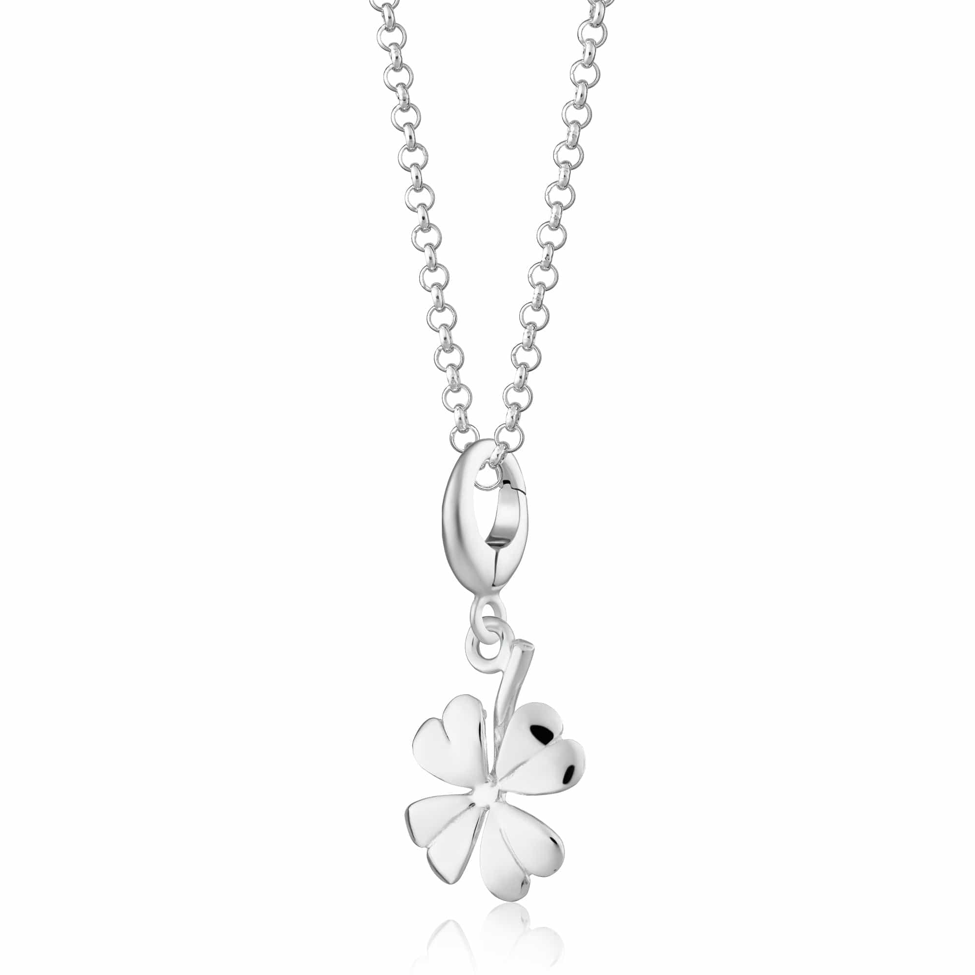 Silber Vierblättriger Kleeblatt Anhänger Halskette | Shop Nory