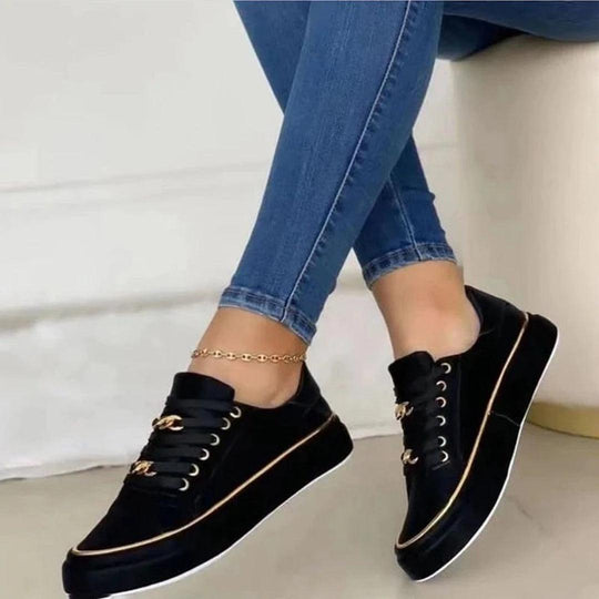 Damen-Sneaker mit schickem Goldakzent
