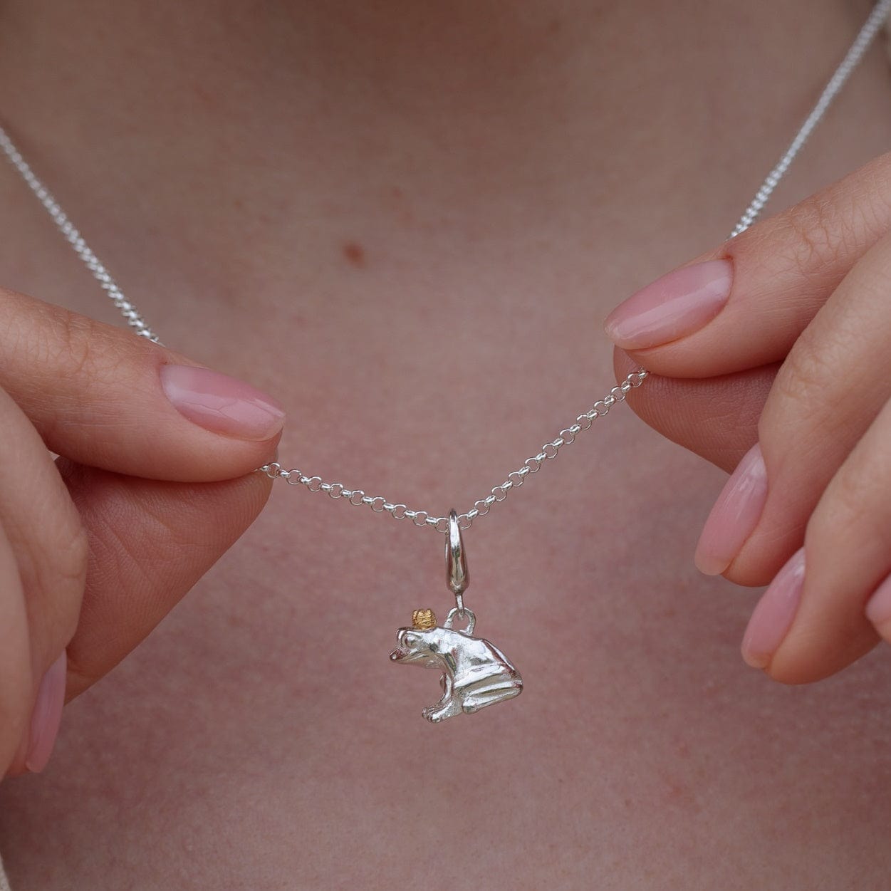 Silber Frosch Charm Halskette | Shop Nory
