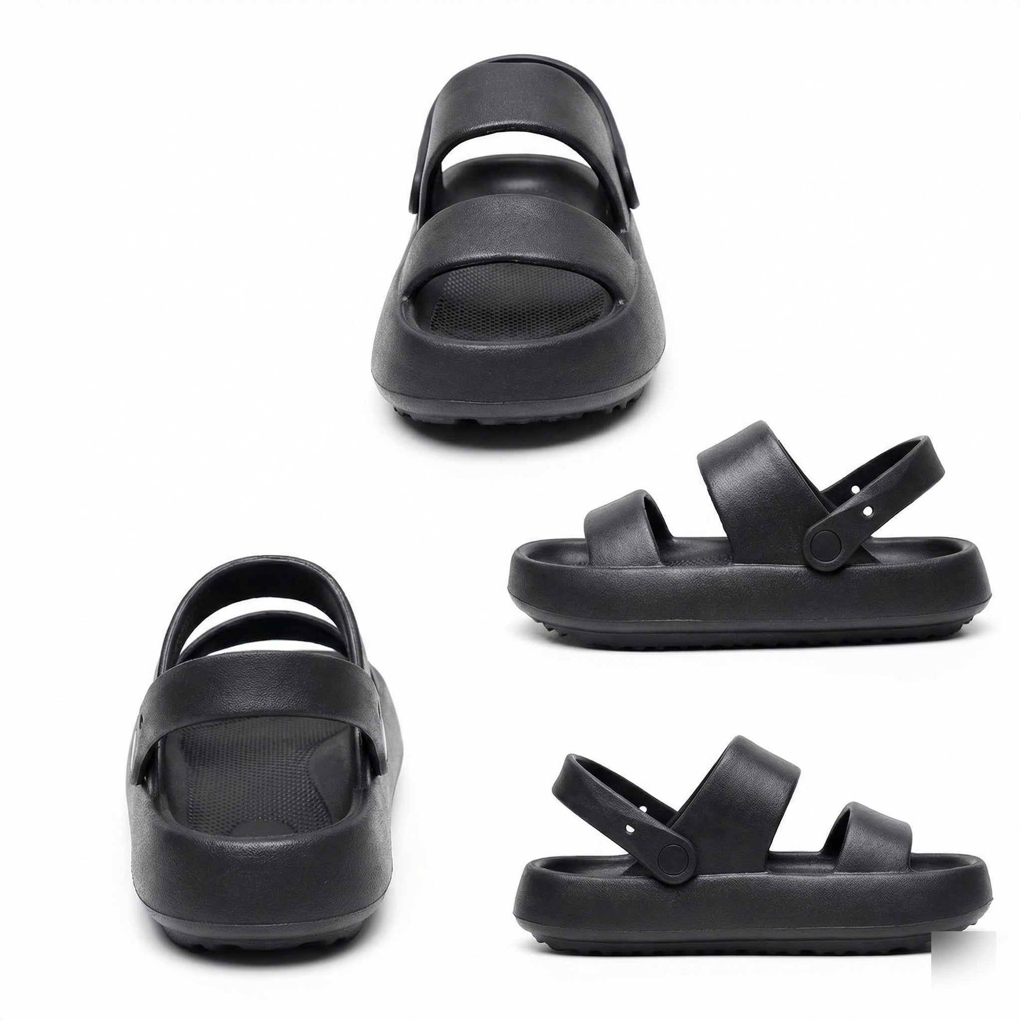 Orthopädische Sandalen Comfort Plus Pantoletten mit Doppelriemen Gepolsterte, Lässige Slip-On-Sandalen