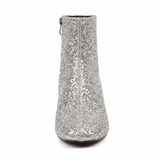 Glitzernde Ankle Boots Mit Blockabsatz