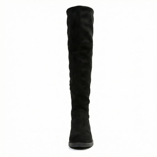 Damen Overknee-Stiefel aus weichem Wildleder mit praktischer Schnürung