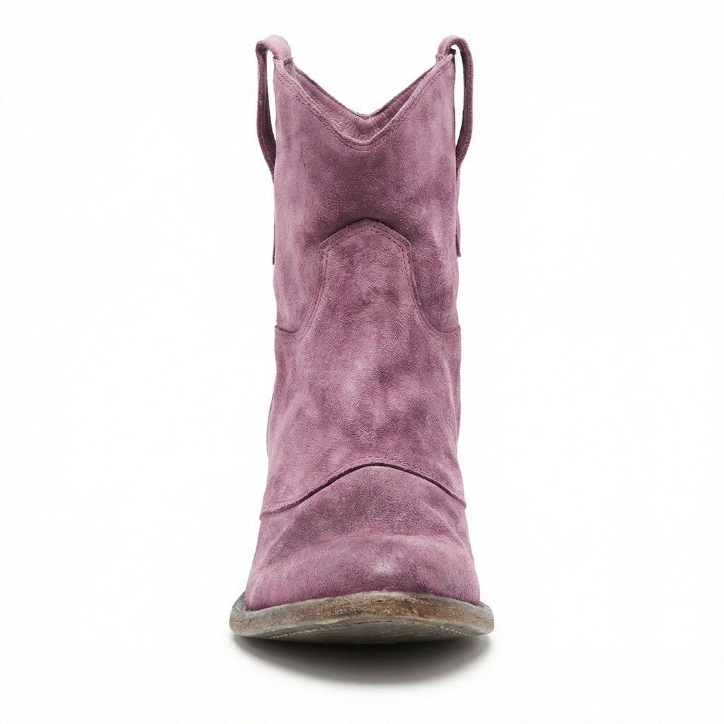 Kurze Cowboy-Stiefel | Western | Wildleder | Knöchel-Stiefel | Damenstiefel