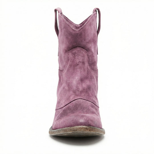 Kurze Cowboy-Stiefel | Western | Wildleder | Knöchel-Stiefel | Damenstiefel