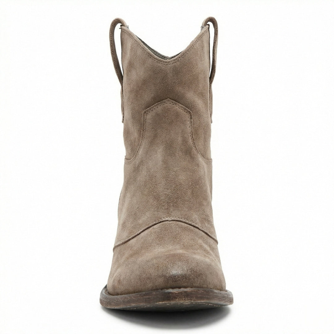 Kurze Cowboy-Stiefel | Western | Wildleder | Knöchel-Stiefel | Damenstiefel
