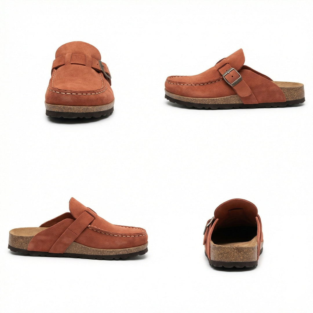 Clogs - Damen Retro Wildleder Slip-On Mule