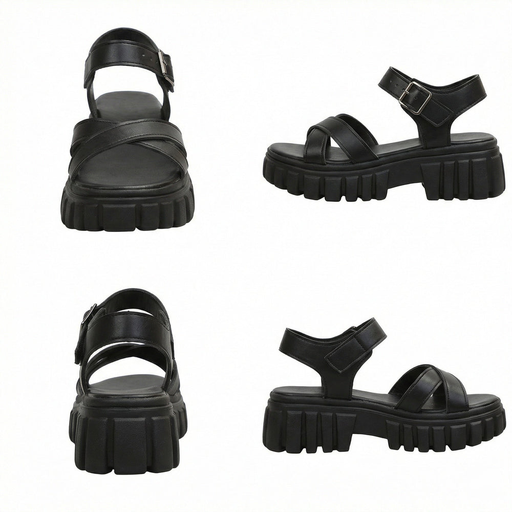 Einfarbige Freizeitsandalen
