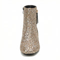 Glitzernde Ankle Boots Mit Blockabsatz