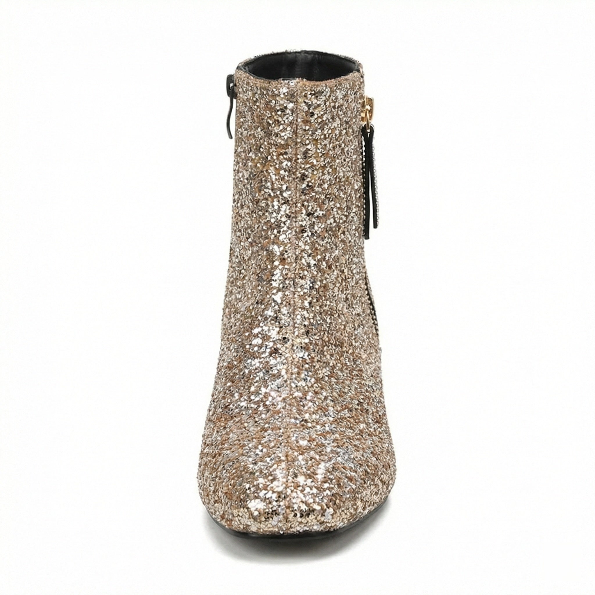 Glitzernde Ankle Boots Mit Blockabsatz