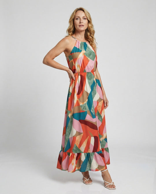 Damen Maxikleid Sommer Halter