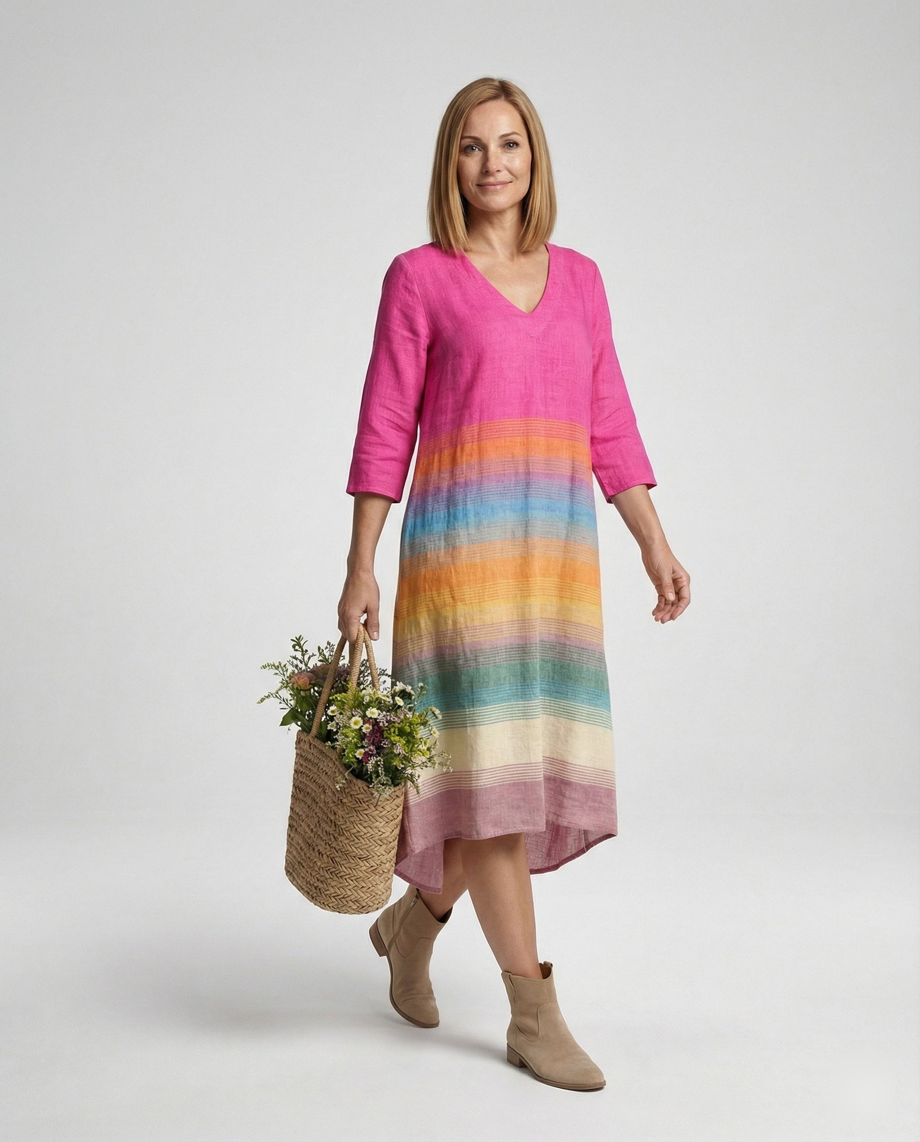Boho Maxikleid Sommer Damen Taschen