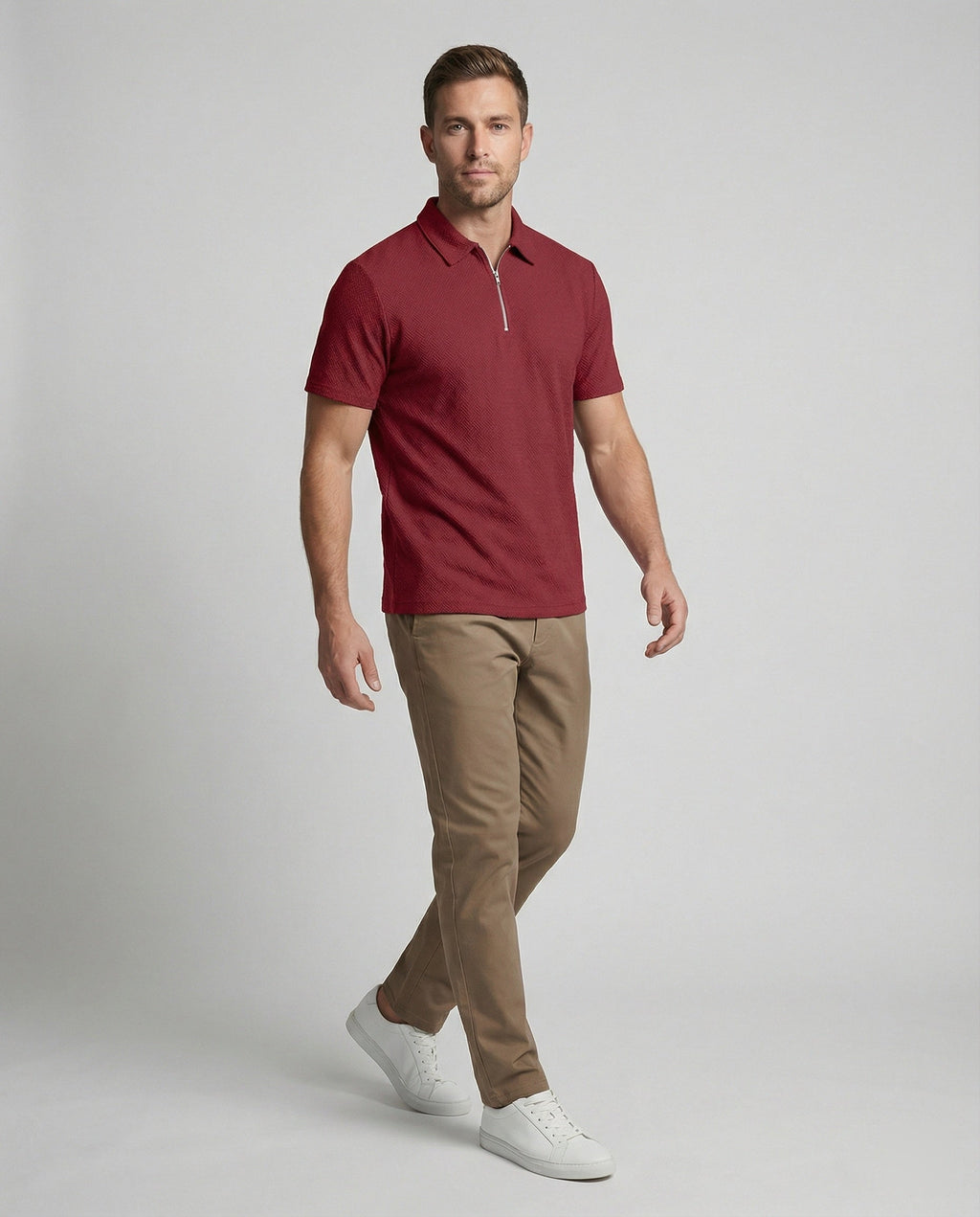Herren Poloshirt mit Reißverschluss
