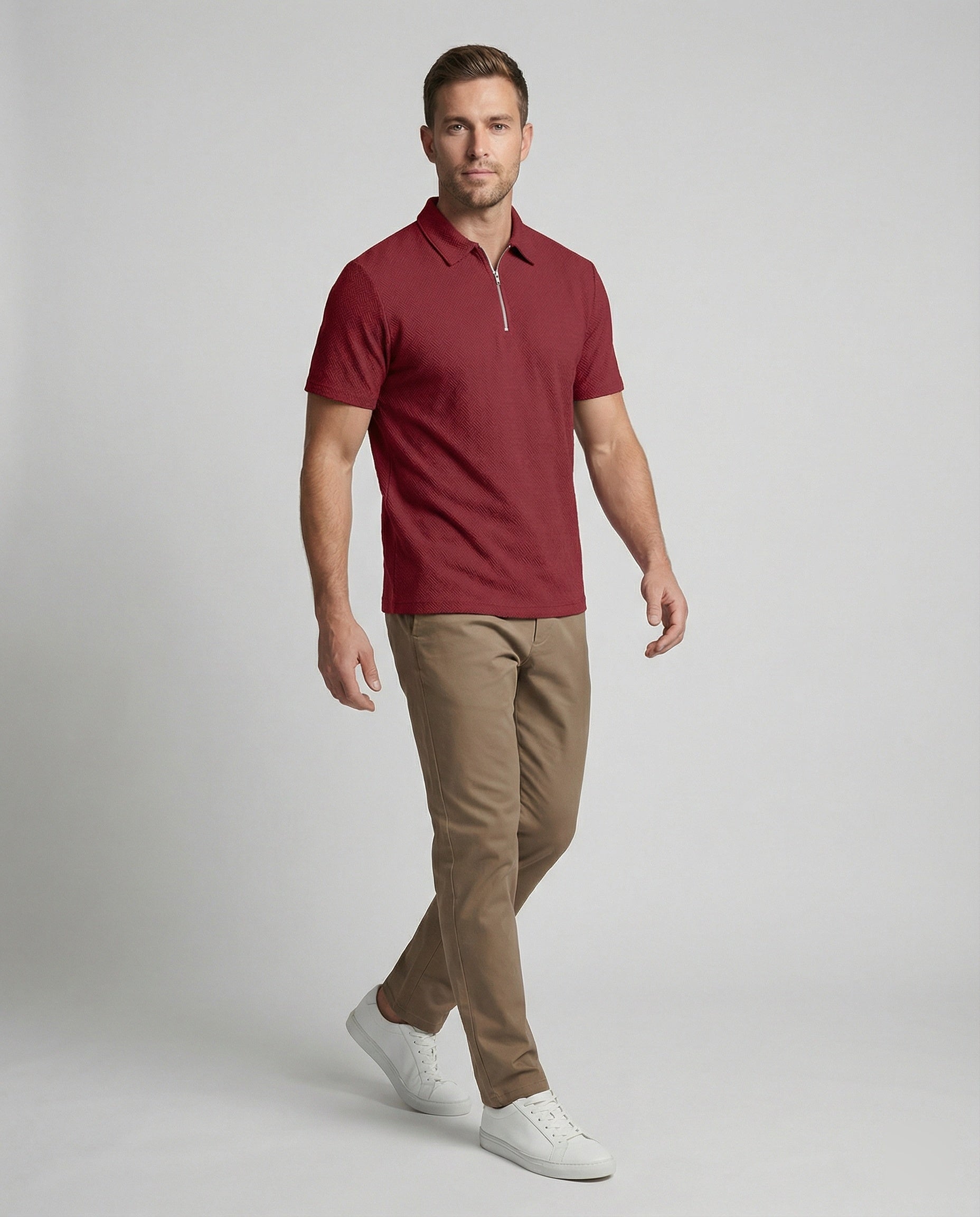 Herren Poloshirt mit Reißverschluss